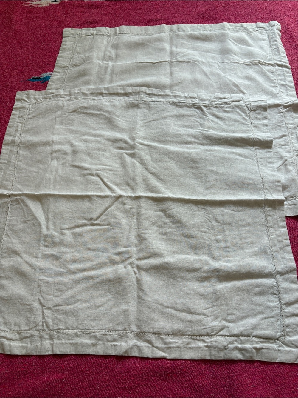 Set of 2 Pottery Barn Euro Shams European Flax Linen EUC